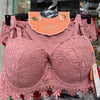 Sexy Lingerie Floral Pushup Bra Gathering Lace and Bowknot Bra Underwire Brassiere Adjustable Women's Underwear