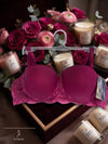 Breathable Embroidered Knitted Underwire Strapless Bra Push-Up Thin Solid Everyday Wear Rhinestone Accents Lace