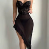 Lace Underwear
Embroidered Hollow Black Perspective Pajama Embroidery Hot Lace Trim Nightgown