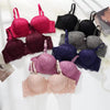 Wholesale Ladies Seamless Push up Gather Anti-External Expanded Size Underwear V-Neck Plain Underwire Lace Bra