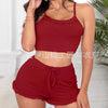 Summer Sexy Strap Women's Pajamas Ruffled Edges Casual Shorts Homewear