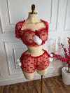 Plus Size Sexy Lingerie Transparent Lace Heart Print Cute Two Piece Sleepwear Set Plus Size Women's Sets Sexy Costumes lingerie