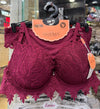 Sexy Lingerie Floral Pushup Bra Gathering Lace and Bowknot Bra Underwire Brassiere Adjustable Women's Underwear