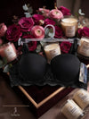 Breathable Embroidered Knitted Underwire Strapless Bra Push-Up Thin Solid Everyday Wear Rhinestone Accents Lace