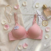 soothing mint green bra designed with sporty striped straps and a sweet floral charm for daily wear.