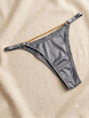 Elevate your essentials with this luxe satin and gold-chain detailed thong. ( Pack Of Four )