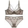Lace Push-Up Underwire Bra Adjusted straps Solid Ultra-Thin Breathable Spandex/Nylon Logo Waist
