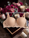 Breathable Embroidered Knitted Underwire Strapless Bra Push-Up Thin Solid Everyday Wear Rhinestone Accents Lace
