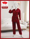 Two Hearts 2 piece silk Front Open suit