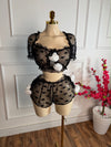 Plus Size Sexy Lingerie Transparent Lace Heart Print Cute Two Piece Sleepwear Set Plus Size Women's Sets Sexy Costumes lingerie