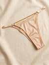 Elevate your essentials with this luxe satin and gold-chain detailed thong. ( Pack Of Four )