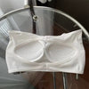 Ice Silk Without Scars Strapless Vest Seamless Wrap Chest Traceless Bra Fixed Cup Word Girdle Girls Ice Silk Tube Top
