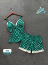 Ladies Heart Bow Two-Piece Knitted Breathable Quick Dry Spring/Summer Pajama Casual Home Wear Women's
Sleepwear Sets
