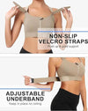 PREMIUM QUALITY FRONT CLOSURE PADDED HIGH IMPACT SPORTS BRA WITH ADJUSTABLE WAIST BAND-RUST