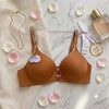 soothing mint green bra designed with sporty striped straps and a sweet floral charm for daily wear.