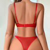 Rhinestone Chain Heart Bra panty Set