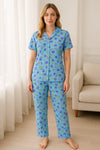 BUTTON COLLAR NIGHTSUIT