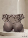 This fancy article is designed for both elegance and comfort, making it a perfect addition to your intimate wear collection.
Crafted from a delicate, intricate floral lace pattern that covers the full cups, the wide under-bust band, and the matching panti