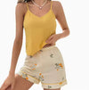 Women's Summer Floral Printed Polyester/Cotton V-Neck Sleeveless Full-Length Elastic Waist Casual Breathable Night Pajamas