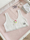 Ribbed texture featuring a cute bicycle graphic on the side and a striped elastic underband
Features: Breathable stretch fabric, comfortable wide straps (tank style), and a gentle, secure fit ideal for daily wear.( Pack Of 2 )