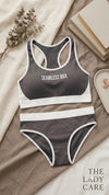 Cross-Border Letter Printed Bra Set Adjustable Straps Low-Rise Sexy Thin Push-Up Anti-Exposure Briefs Sports Back Bikini
Panties