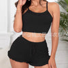 Summer Sexy Strap Women's Pajamas Ruffled Edges Casual Shorts Homewear