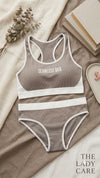 Cross-Border Letter Printed Bra Set Adjustable Straps Low-Rise Sexy Thin Push-Up Anti-Exposure Briefs Sports Back Bikini
Panties