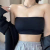 Ice Silk Without Scars Strapless Vest Seamless Wrap Chest Traceless Bra Fixed Cup Word Girdle Girls Ice Silk Tube Top