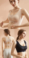 Seamless Breathable Correct Hunchback Gather Front Closure Wide Straps Bra