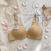 soothing mint green bra designed with sporty striped straps and a sweet floral charm for daily wear.
