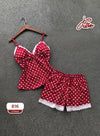 Ladies Heart Bow Two-Piece Knitted Breathable Quick Dry Spring/Summer Pajama Casual Home Wear Women's
Sleepwear Sets