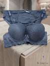 This fancy article is designed for both elegance and comfort, making it a perfect addition to your intimate wear collection.
Crafted from a delicate, intricate floral lace pattern that covers the full cups, the wide under-bust band, and the matching panti