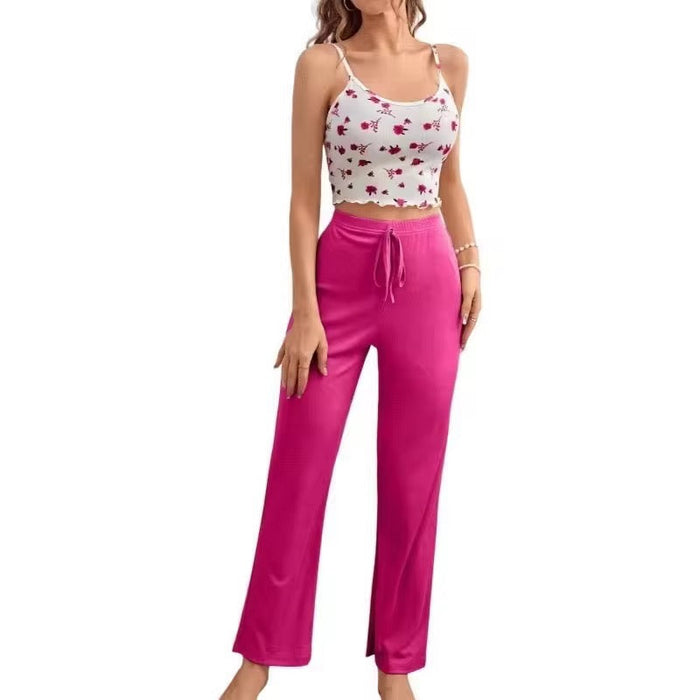 Women's Comfortable Summer Pajamas Set Casual Short with Solid Knitting Fabric Home Clothes